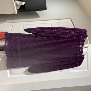 Purple floral dress with slip under